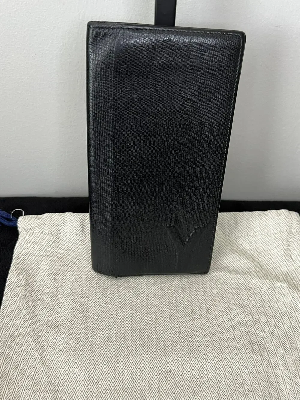 Saint Laurent YSL Black Grained Leather Continental Wallet Entrupy Auth
